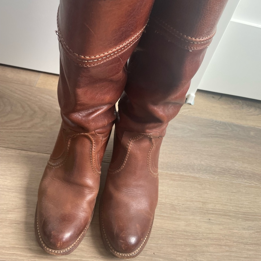 Tall Brown Leather Frye Boots Size 9